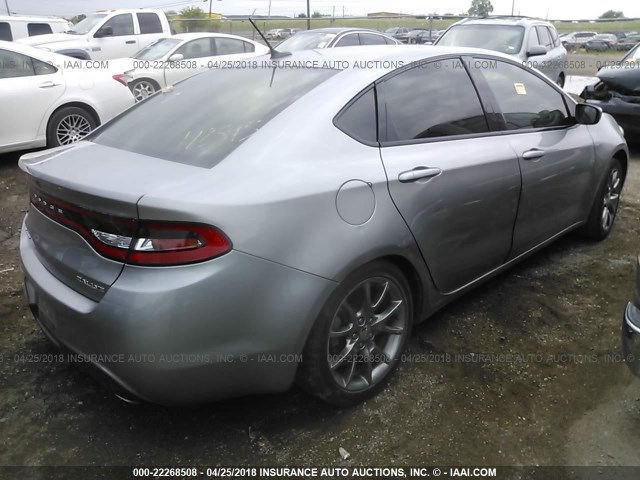 1C3CDFBBXFD237653 - 2015 DODGE DART SXT SILVER photo 4