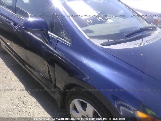 1HGFA155X7L097736 - 2007 HONDA CIVIC LX BLUE photo 6