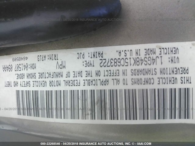 1J4GS48K15C683722 - 2005 JEEP GRAND CHEROKEE LAREDO/COLUMBIA/FREEDOM 棕色 照片 9