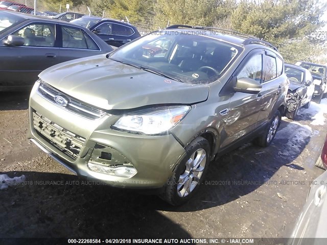 1FMCU9H9XDUB54069 - 2013 FORD ESCAPE SEL GREEN photo 2