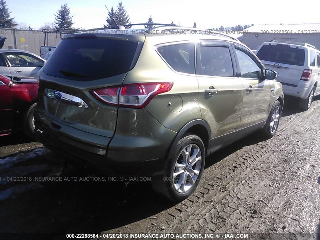 1FMCU9H9XDUB54069 - 2013 FORD ESCAPE SEL GREEN photo 4