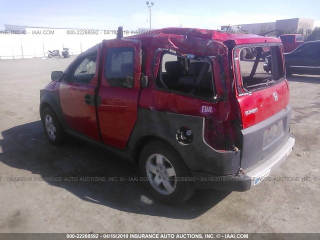 5J6YH276X5L012139 - 2005 HONDA ELEMENT EX RED photo 3