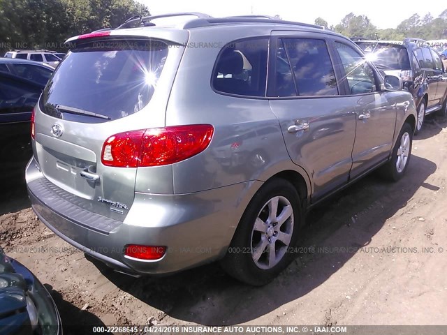 5NMSH13E57H070716 - 2007 HYUNDAI SANTA FE SE/LIMITED GREEN photo 4