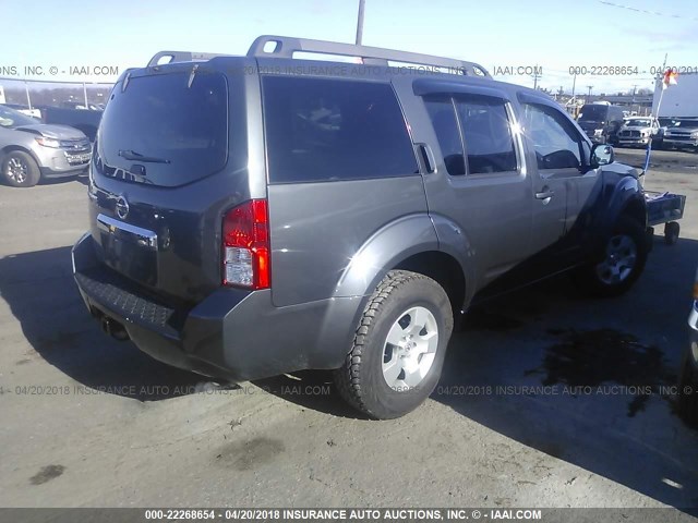 5N1AR1NB6CC626810 - 2012 NISSAN PATHFINDER S/LE/SE GRAY photo 4