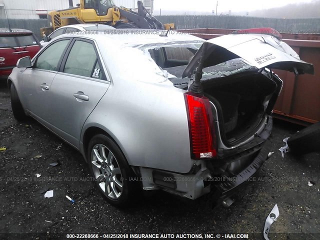 1G6DS57V280174693 - 2008 CADILLAC CTS HI FEATURE V6 SILVER photo 3