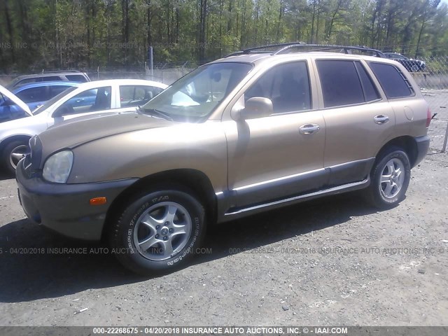 KM8SC13D43U444611 - 2003 HYUNDAI SANTA FE GLS/LX GOLD photo 2