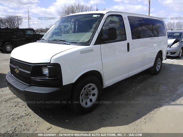 1GNSHBF46B1128903 - 2011 CHEVROLET EXPRESS G1500 LS WHITE photo 2