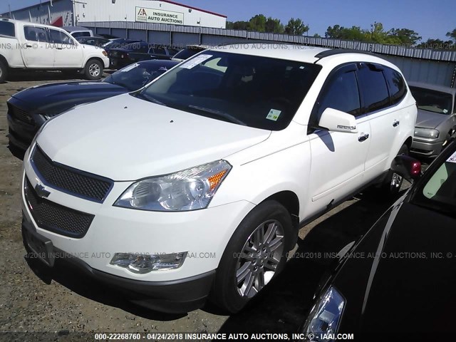 1GNKRGED0BJ388743 - 2011 CHEVROLET TRAVERSE LT WHITE photo 2