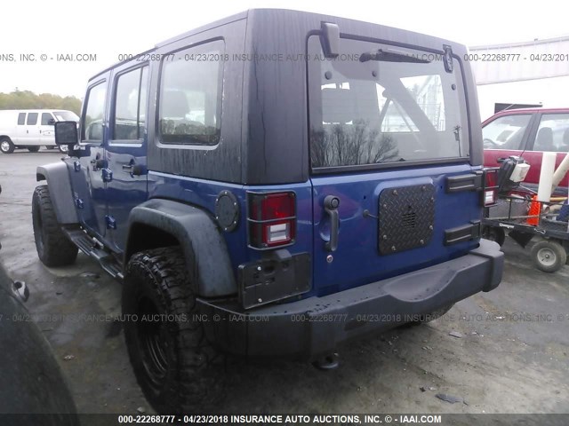 1J4BA3H1XAL171417 - 2010 JEEP WRANGLER UNLIMITE SPORT BLUE photo 3