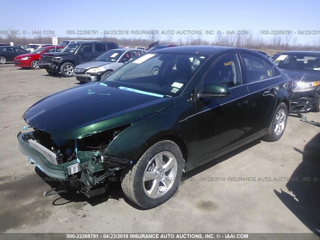 1G1PC5SB8E7201539 - 2014 CHEVROLET CRUZE LT GREEN photo 2