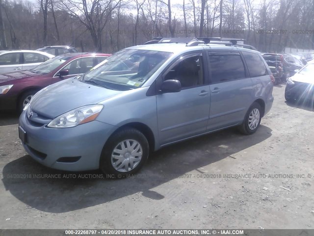 5TDZK23C87S092081 - 2007 TOYOTA SIENNA CE/LE Light Blue photo 2