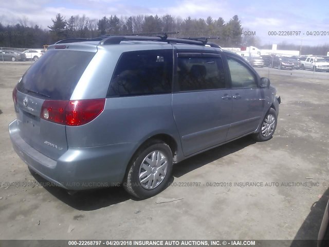 5TDZK23C87S092081 - 2007 TOYOTA SIENNA CE/LE Light Blue photo 4