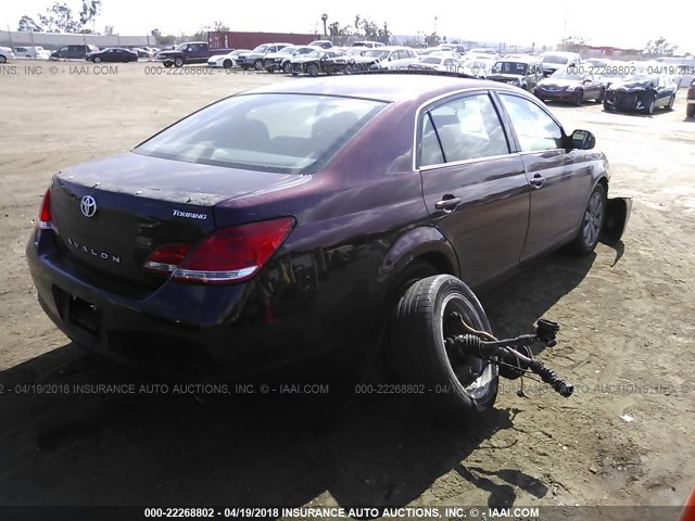 4T1BK36BX7U171267 - 2007 TOYOTA AVALON XL/XLS/TOURING/LIMITED MAROON photo 4