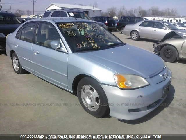 JHMES96673S018129 - 2003 HONDA CIVIC HYBRID BLUE photo 1