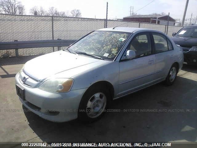 JHMES96673S018129 - 2003 HONDA CIVIC HYBRID BLUE photo 2