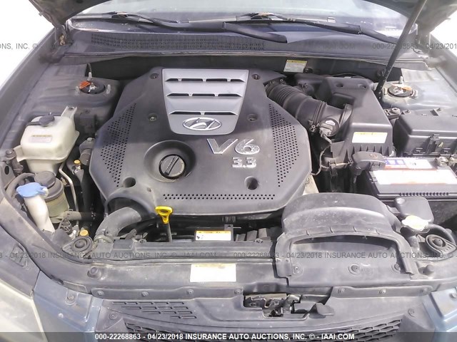 5NPEU46F06H011279 - 2006 HYUNDAI SONATA GLS/LX BLUE photo 10