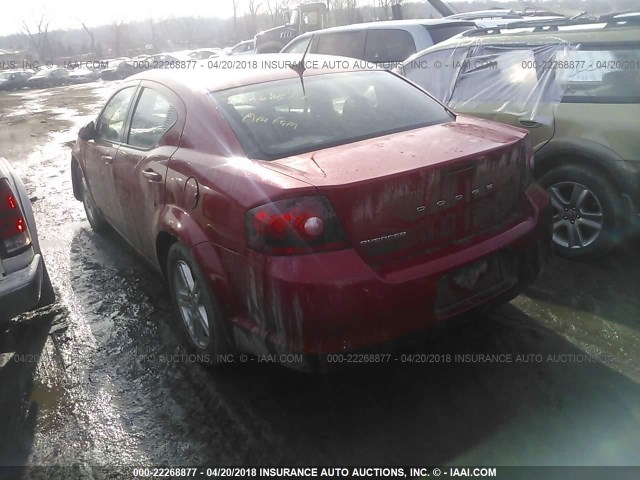 1B3BD1FB8BN538223 - 2011 DODGE AVENGER MAINSTREET RED photo 3