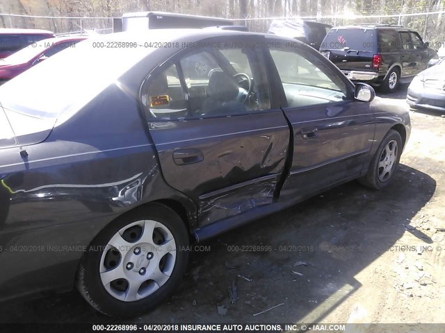 KMHDN45D72U447499 - 2002 HYUNDAI ELANTRA GLS/GT GRAY photo 6