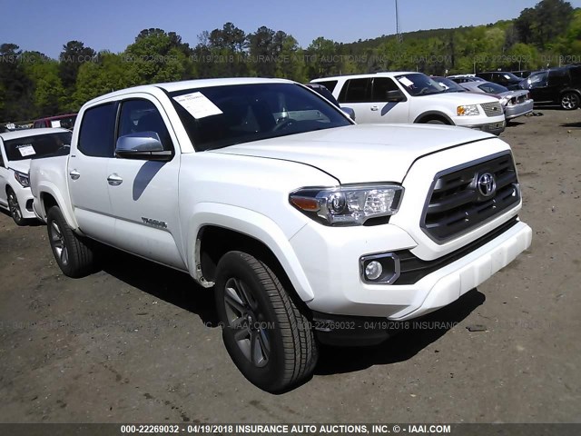 5TFGZ5AN0HX104874 - 2017 TOYOTA TACOMA DOUBLE CAB/LTD WHITE photo 1