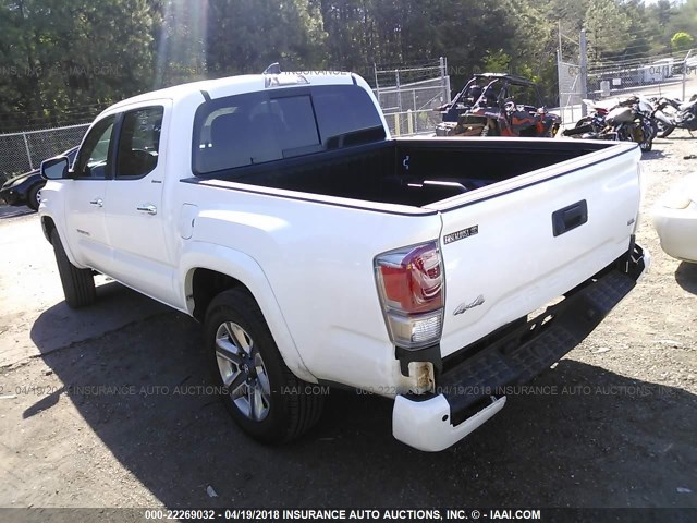 5TFGZ5AN0HX104874 - 2017 TOYOTA TACOMA DOUBLE CAB/LTD WHITE photo 3