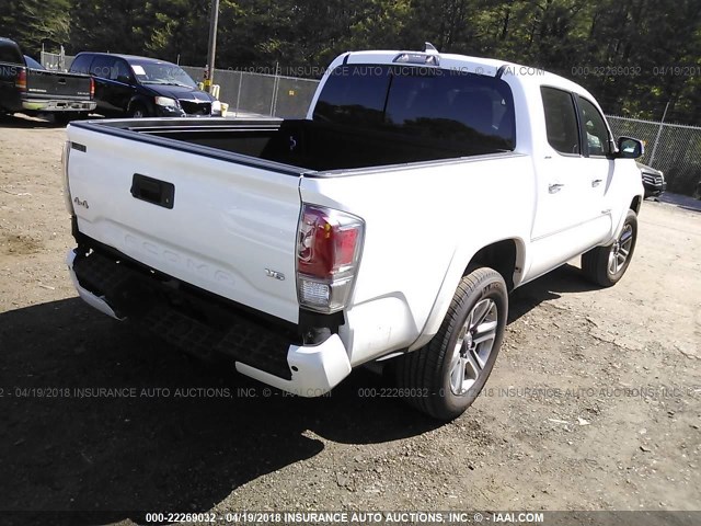 5TFGZ5AN0HX104874 - 2017 TOYOTA TACOMA DOUBLE CAB/LTD WHITE photo 4