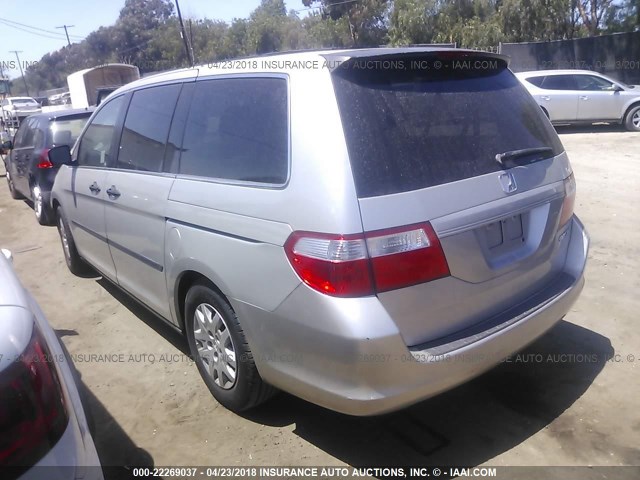 5FNRL38255B045644 - 2005 HONDA ODYSSEY LX SILVER photo 3