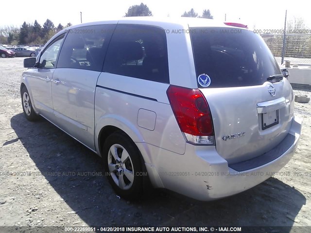 5N1BV28U97N139369 - 2007 NISSAN QUEST S/SE/SL SILVER photo 3