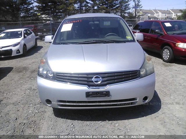 5N1BV28U97N139369 - 2007 NISSAN QUEST S/SE/SL SILVER photo 6