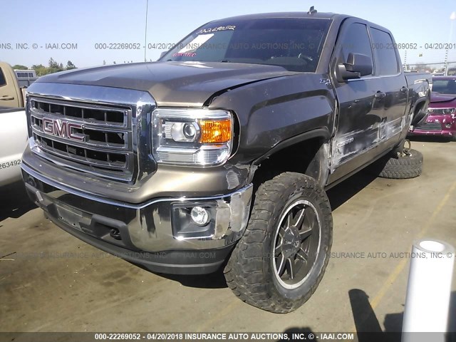 3GTU2UEC5EG230271 - 2014 GMC SIERRA K1500 SLE BROWN photo 2