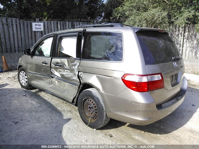 5FNRL38285B020253 - 2005 HONDA ODYSSEY LX GOLD photo 3