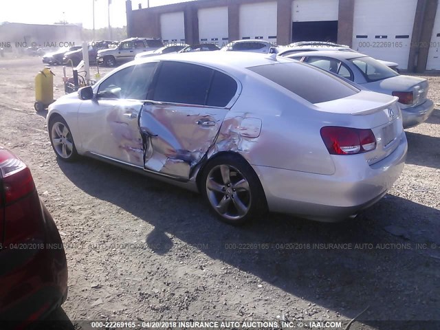 JTHBE96S380038467 - 2008 LEXUS GS 350 SILVER photo 3