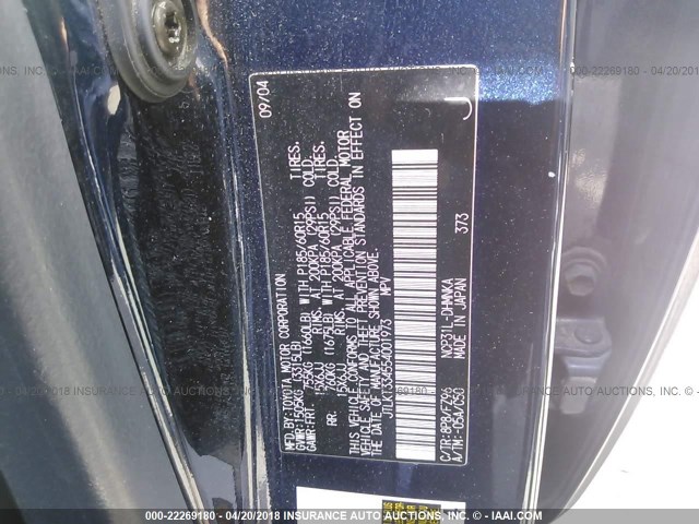 JTLKT334554001973 - 2005 TOYOTA SCION XB ლურჯი ფოტო 9