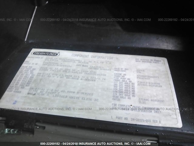 3AKJGLD64ESFN8195 - 2014 FREIGHTLINER CASCADIA 125  WHITE photo 10