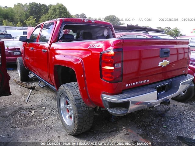 3GCUKREC4EG392342 - 2014 CHEVROLET SILVERADO K1500 LT RED photo 3