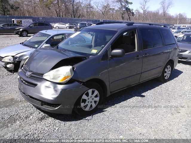 5TDZA23C35S325901 - 2005 TOYOTA SIENNA CE/LE GRAY photo 2