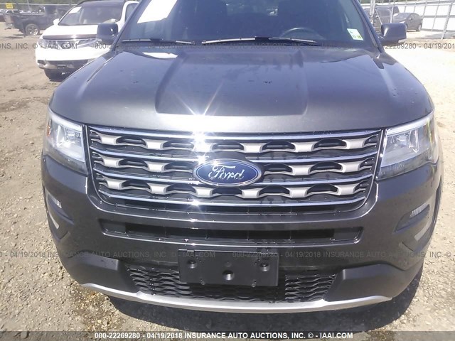 1FM5K7D86HGD10077 - 2017 FORD EXPLORER XLT GRAY photo 6