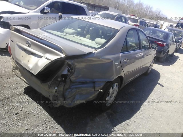 4T1BE32K93U742206 - 2003 TOYOTA CAMRY LE/XLE/SE GOLD photo 4