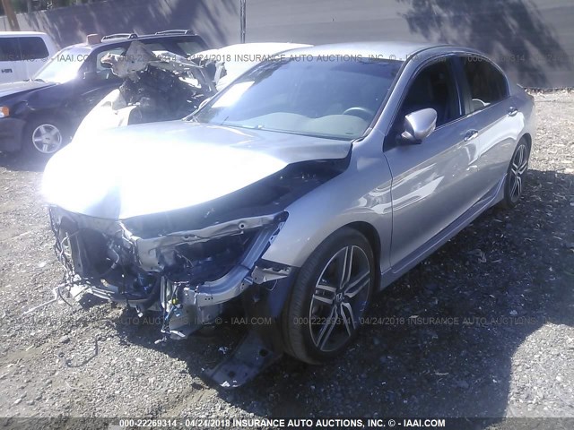 1HGCR2F59HA308339 - 2017 HONDA ACCORD SPORT SILVER photo 2