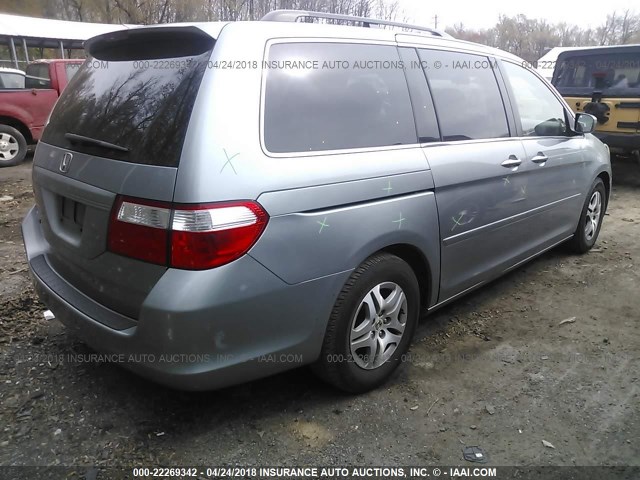 5FNRL38706B056774 - 2006 HONDA ODYSSEY EXL ნაცრისფერი ფოტო 4
