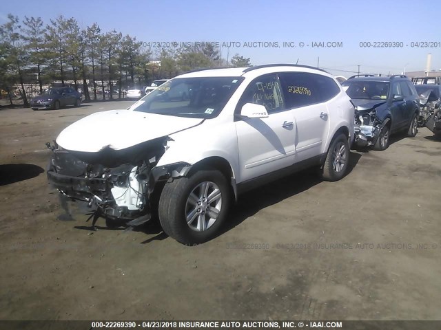 1GNKVGKDXEJ264189 - 2014 CHEVROLET TRAVERSE LT WHITE photo 2