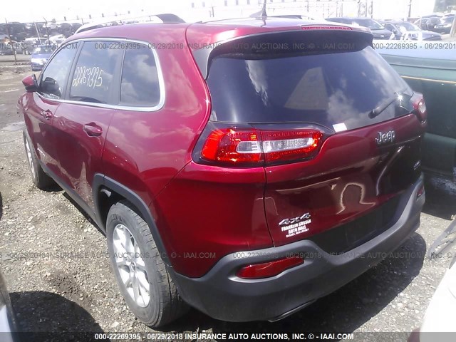 1C4PJMCS3GW118812 - 2016 JEEP CHEROKEE LATITUDE RED photo 3