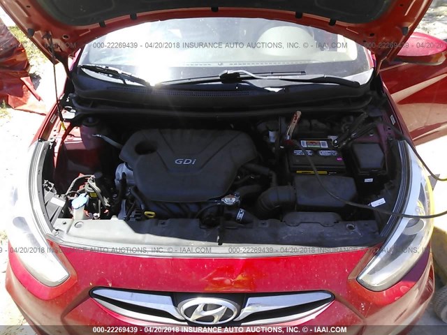 KMHCU4AE2EU738185 - 2014 HYUNDAI ACCENT GLS/SE RED photo 10