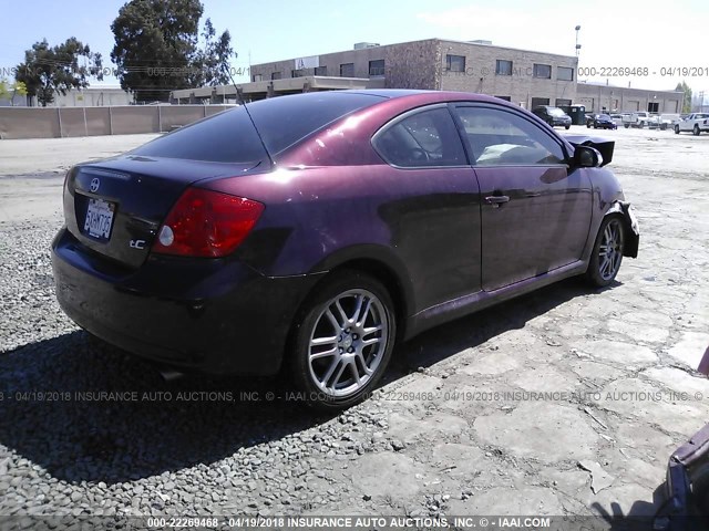 JTKDE177570176203 - 2007 TOYOTA SCION TC 勃艮第红 照片 4