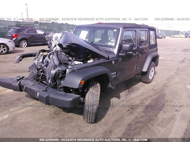 1C4BJWDG5GL309665 - 2016 JEEP WRANGLER UNLIMITE SPORT GRAY photo 2