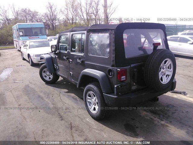 1C4BJWDG5GL309665 - 2016 JEEP WRANGLER UNLIMITE SPORT GRAY photo 3