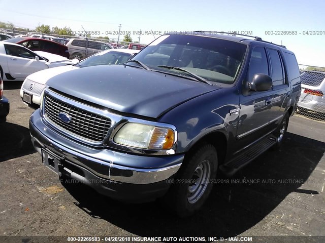 1FMRU15W01LB83989 - 2001 FORD EXPEDITION XLT ლურჯი ფოტო 2