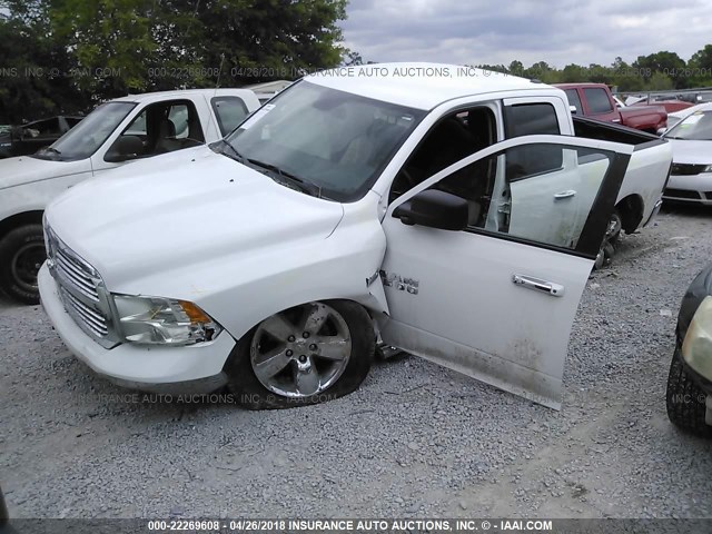 1C6RR7GT0GS176834 - 2016 RAM 1500 SLT WHITE photo 2