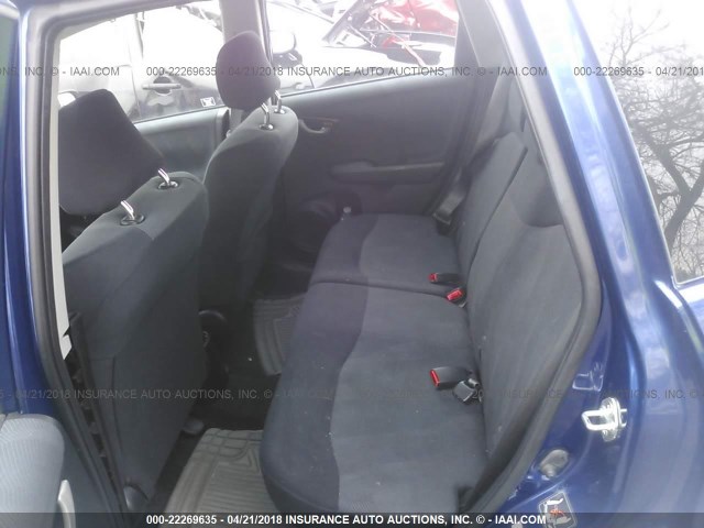 JHMGE88449C001488 - 2009 HONDA FIT SPORT BLUE photo 8