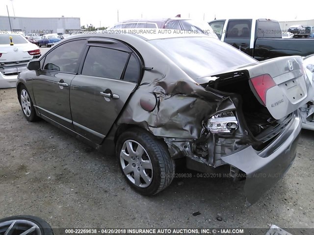 2HGFA16568H320397 - 2008 HONDA CIVIC LX GRAY photo 3