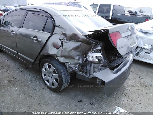 2HGFA16568H320397 - 2008 HONDA CIVIC LX GRAY photo 6